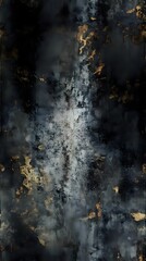Abstract art with dark tones and metallic accents.