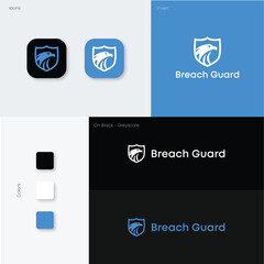 Cybersecurity Logo Design with Shield and Eagle Icon