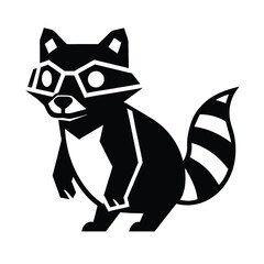 Fototapeta premium Pixelated Raccoon With Code Goggles