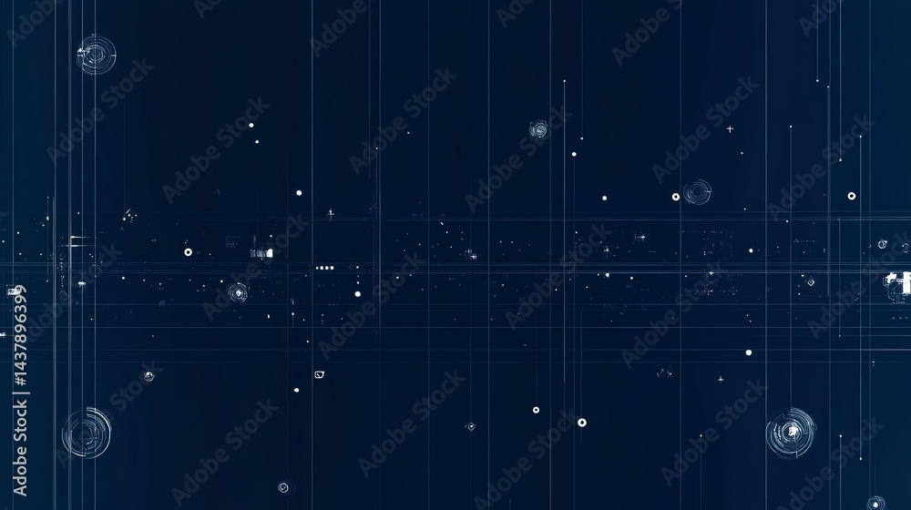 Poster abstract digital grid overlay with data points and geometric patterns