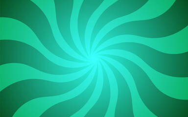 Dark green spiral background vector illustration. Groovy hippie background. Waves, swirl, twirl pattern. Twisted and distorted vector texture in trendy retro psychedelic style. Y2k aesthetic.