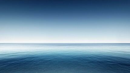 Obraz premium Tranquil Coastal Escape A Blue Horizon Merging Clear Sky and Turquoise Sea in Nature's Serenity Generative AI Art