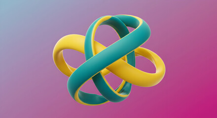 Abstract Interlocking Rings Symbolizing Unity and Interconnection with Gradient Background