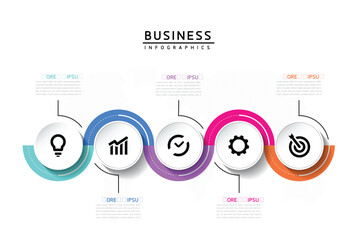 Vector business Presentation Connecting Steps Infographic Template