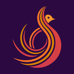 Obraz premium A peacock logo art illustration