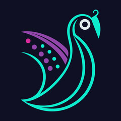 Obraz premium A peacock logo art illustration