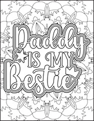 Father's Day Quote Coloring Page for Adults. Father's Day Quote Coloring Page.
