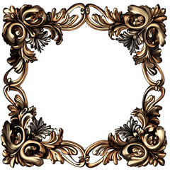Fototapeta premium vintage frame with floral ornament isolated png transparent cutout