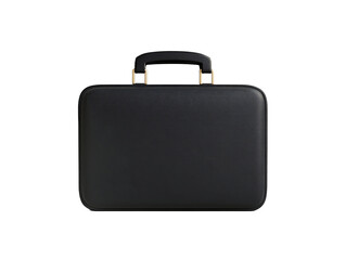Black business briefcase isolated on a transparent background