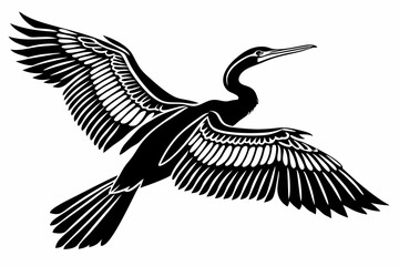 Obraz premium anhinga sihouette black vector