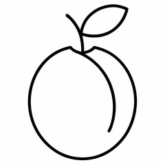 Plum outline icon on white background	