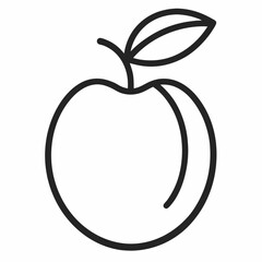 Plum outline icon on white background	