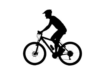 Obraz premium cyclist riding a bicycle silhouette isolated png transparent cutout
