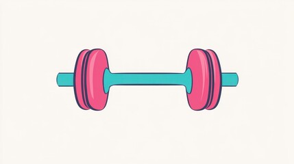 Obraz premium Pink dumbbell, fitness, workout, gym, weightlifting, exercise, health, sport, vector illustration, isolated background
