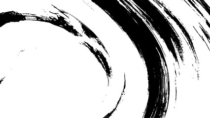 Black ink brush stroke on white background. Abstract grunge background. Black paint isolated on white background.	