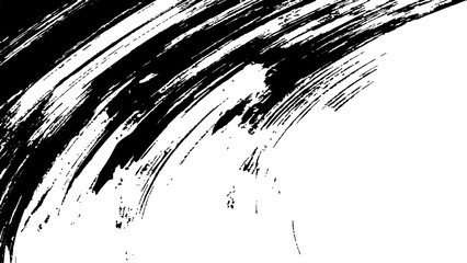 Black ink brush stroke on white background. Abstract grunge background. Black paint isolated on white background.	