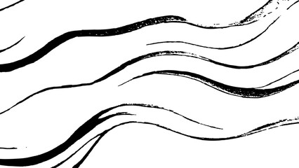 Abstract black wave lines on transparent background. Technology, data science, geometric border pattern. Isolated on white background. Vector illustration.	