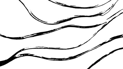 Abstract black wave lines on transparent background. Technology, data science, geometric border pattern. Isolated on white background. Vector illustration.	