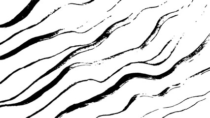 Black flowing wave lines on white transparent background. Technology abstract lines on white background.  Technology, data science, geometric border pattern. Isolated on white background. Vector 