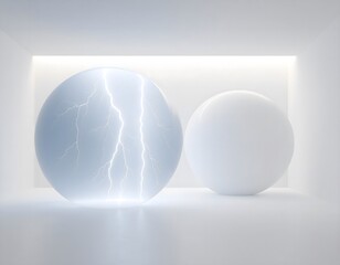 Lightning Sphere in White Room