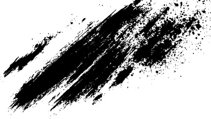 Vector simple black brush strokes on a white background. Abstract black in splash, paint, brush strokes, stain grunge isolated on white background,
