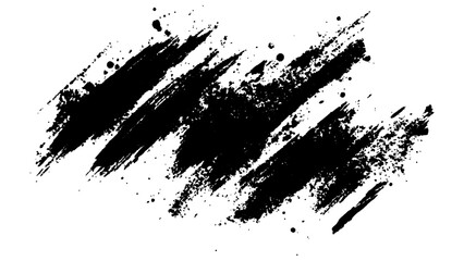 Vector simple black brush strokes on a white background. Abstract black in splash, paint, brush strokes, stain grunge isolated on white background,