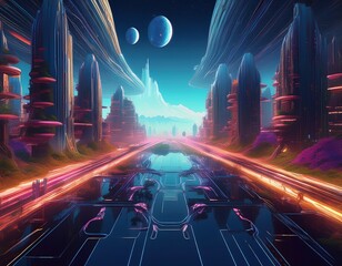 futuristic representation of ai highlighting its transformative impact on the digital landscape and modern society