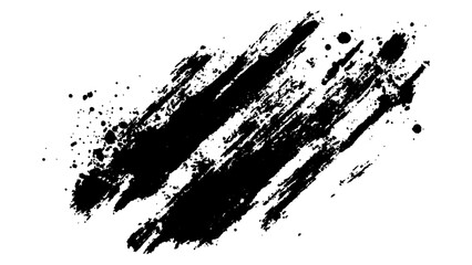 Vector simple black brush strokes on a white background. Abstract black in splash, paint, brush strokes, stain grunge isolated on white background,