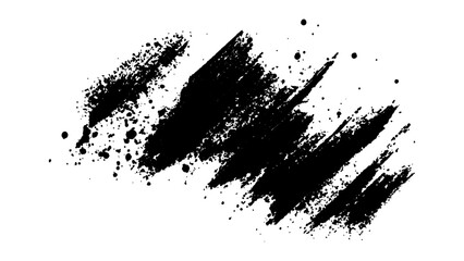 Vector simple black brush strokes on a white background. Abstract black in splash, paint, brush strokes, stain grunge isolated on white background,