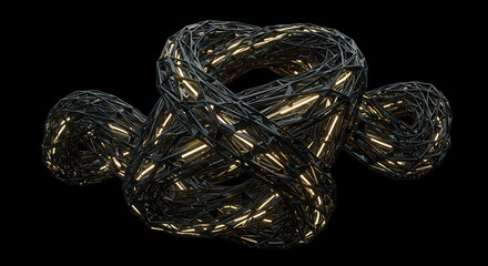 Abstract Geometric Composition of Knotted Shapes with Interior Lighting