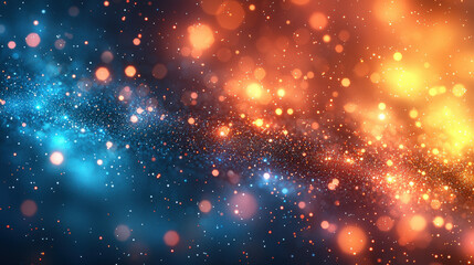 Obraz premium Dynamic cosmic particles outer space digital artwork vibrant environment abstract viewpoint