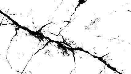 Fototapeta premium Vector grunge cracked texture style with cracked texture isolated on white background. Cracks concrete wall texture white and black. Grungy, grunge effect, grunge texture, dry land crack effect, 