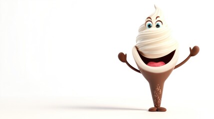 Obraz premium Cheerful ice cream character