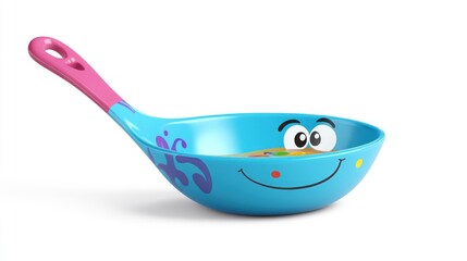 Cute, colorful, child's bowl with handle