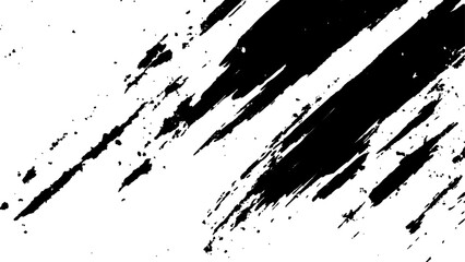 Vector grunge brush strokes texture. Modern paintbrush grunge. Vector grunge texture. Grunge black and white texture of black brush strokes on white paper or background. A black and white painting. 
