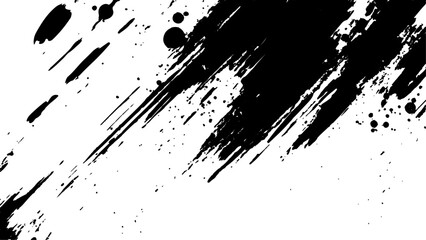 Vector grunge brush strokes texture. Modern paintbrush grunge. Vector grunge texture. Grunge black and white texture of black brush strokes on white paper or background. A black and white painting. 