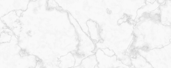 Obraz premium White marble wide banner texture background, highly detailed marble with dark veins