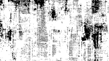Newspaper with old grunge vintage unreadable paper texture background. Vector white and black newspaper paper grunge vintage old aged texture. 