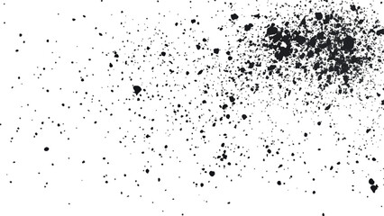 Dirt dust texture isolated on white background, top view. Black dust with effect fragments explosion isolated on white background and texture, 