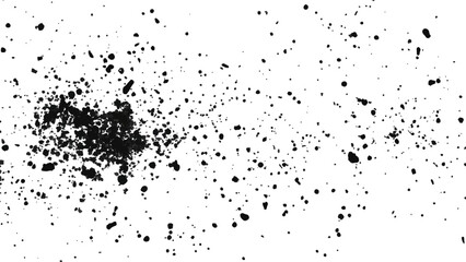 Dirt dust texture isolated on white background, top view. Old dusty grain film overlay. Scratched dotted texture. 