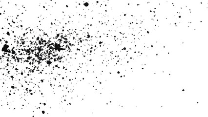 Dirt dust texture isolated on white background, top view. Old dusty grain film overlay. Scratched dotted texture. 