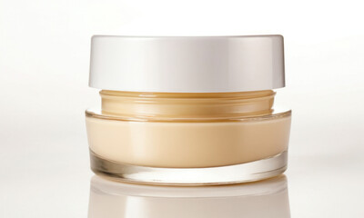 Obraz premium A jar of cream sitting on a table, great for still life or food photography