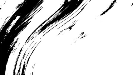 Black ink brush stroke on white background. Abstract grunge background. Black paint isolated on white background.	