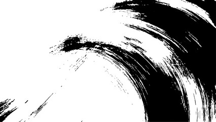 Black ink brush stroke on white background. Abstract grunge background. Black paint isolated on white background.	