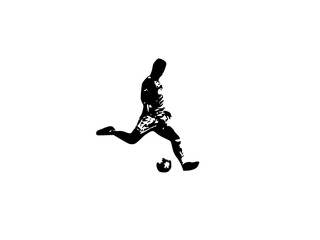 silhouette of a soccer player