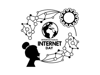 Global Internet Day Celebrated with Global Connectivity,  graphic design celebrates International Internet Day. International Internet Day, Internet Day, Global Connectivity, World Wide Web.