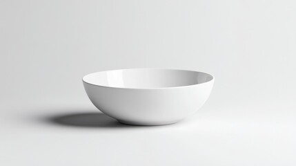 Empty white bowl on plain background