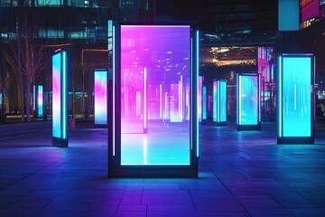 Neon city advertisement displays