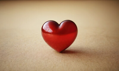 Fototapeta premium A heart-shaped object sitting on a table