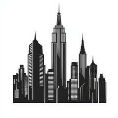 Obraz premium NYC skyline illustration, cityscape, urban background, design element